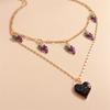 Cute Love Heart Necklace Multilayer Fruit Cherry Necklace Pendants for Women Girls Party Jewelry Gifts