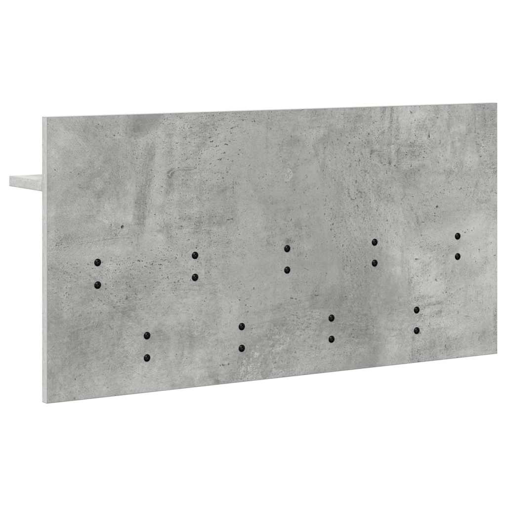 Wall Mounted Nightstand with Shelf Concrete Grey 80 x 40 x 12 cm
