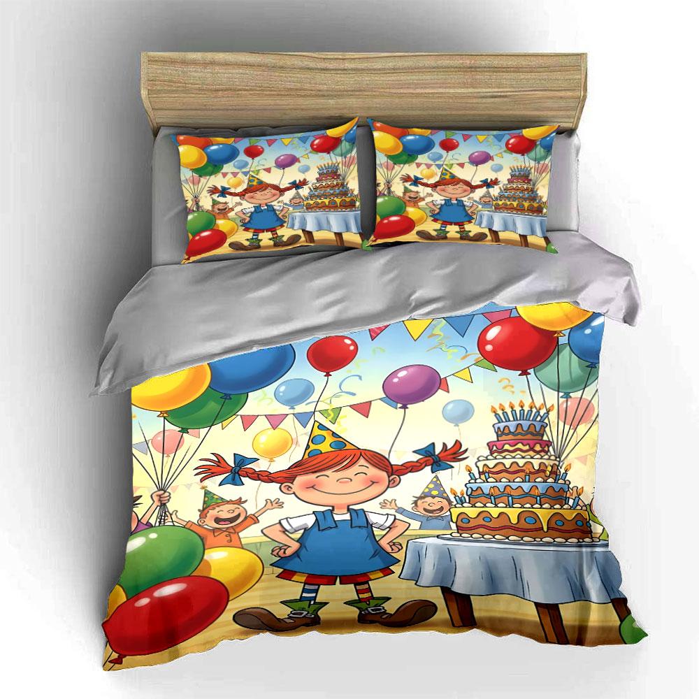 "Kids Party Balloons Bedding" Bedding Duvet Cover Set Duvet Cover Pillowcases (1 * Duvet Cover 2 * Pillowcases, Without Duvet Insert)
