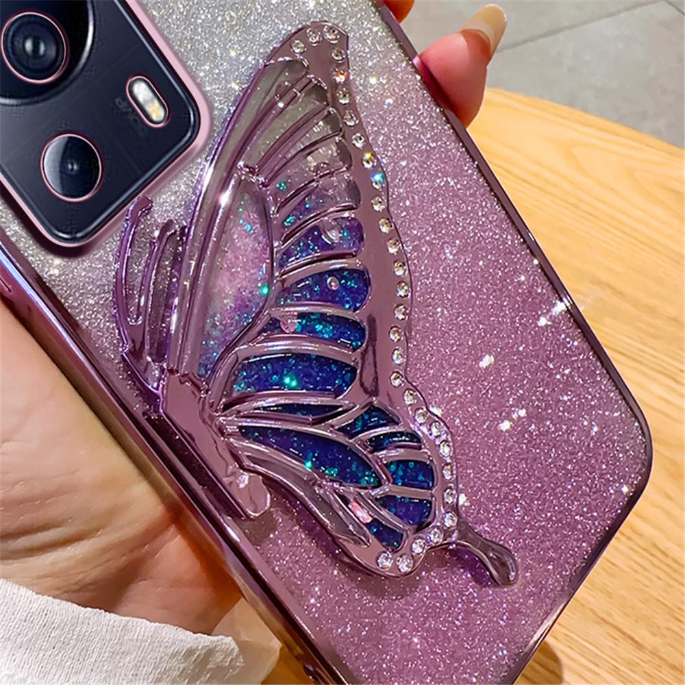 Mi13T Gradient Butterfly Quicksand Phone Case For Xiaomi Mi 13T Pro 13 11 Lite 11T 12T POCO X6 X3 M6 Pro C65 C55 C40 Soft Cover