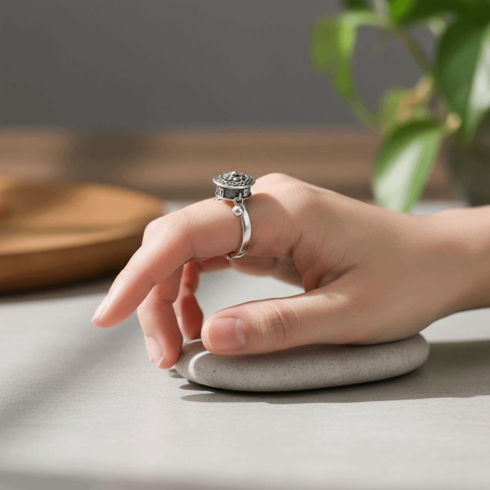 Rotatable Vintage Ring Open Fortune Wealth Ring Finger Rings Spinner Ring Gift