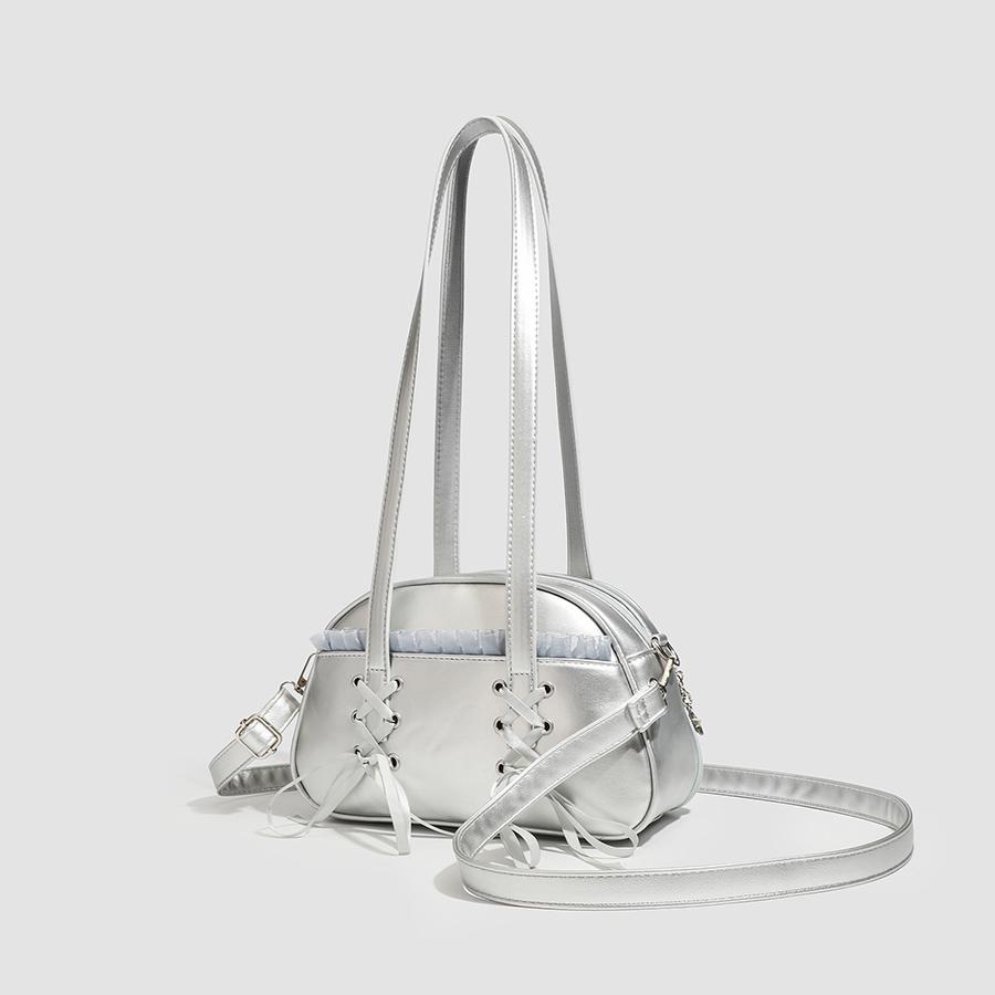 

Cute Y2k Womens Shoulder Bag Fashi Elegant Sweet Lolita Jk Ita Bag Transparent Literary Kawaii Exquisite Female Handbag Purses 26x10x16cm