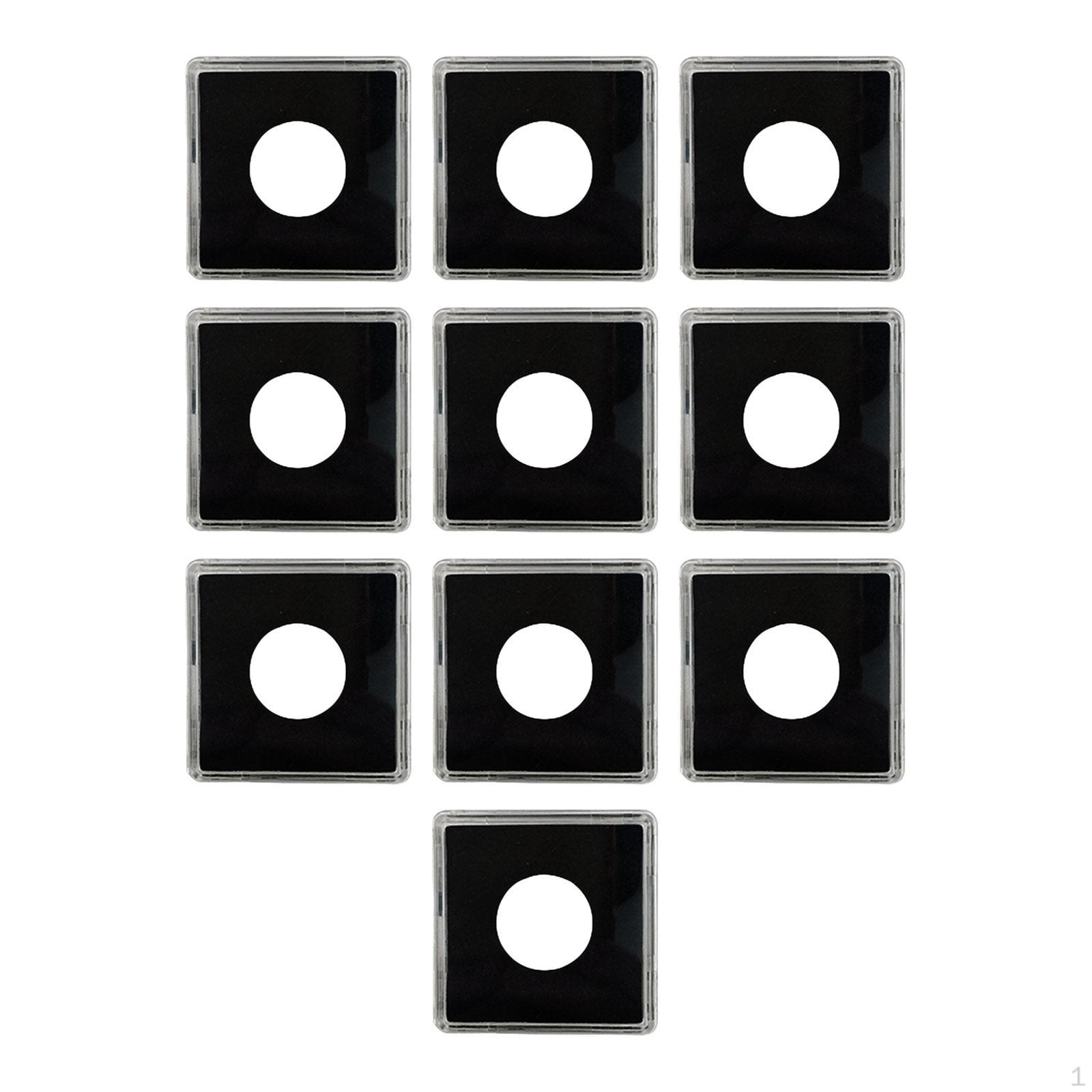 

10 Pieces Holder Capsules , Collecting Display ,Clear ,Organizer Square, Case Album 26.5mm
