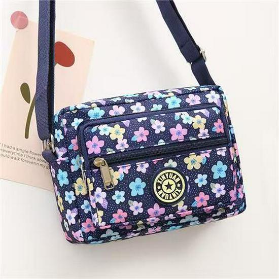 Floral Oxford Cloth Crossbody Bag for Women - Versatile Canvas Bag for Moms and Seniors