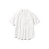 UNIQLO Cotton Linen Series Solid Color Loose Pocket Casual Short Sleeve Shirt Unisex shirts White 464939-00