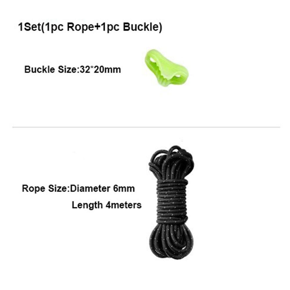4mm/6mm Outdoor Tent Guyline Ropes with Adjuster Tensioner Camping Accessories Reflective Camping Guy Lines 4M Length
