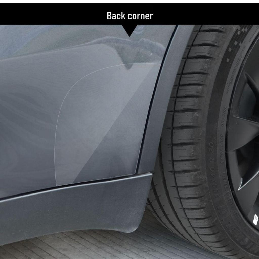 Model Y3 Car Door Corner Tint & Side Skirt TPU Anti-Scratch Film for Paint Protection.