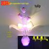 LED Energy-Saving Mushroom Lamp with Colorful Artificial Flowers and Night Light Vase