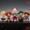13cm Anime One Piece Actionfiguren Q-Version sitzend Luffy Zoro Sanji trendige Spielzeuge Puppenmodelle Autoornamente Geburtstagsgeschenke Spielzeug