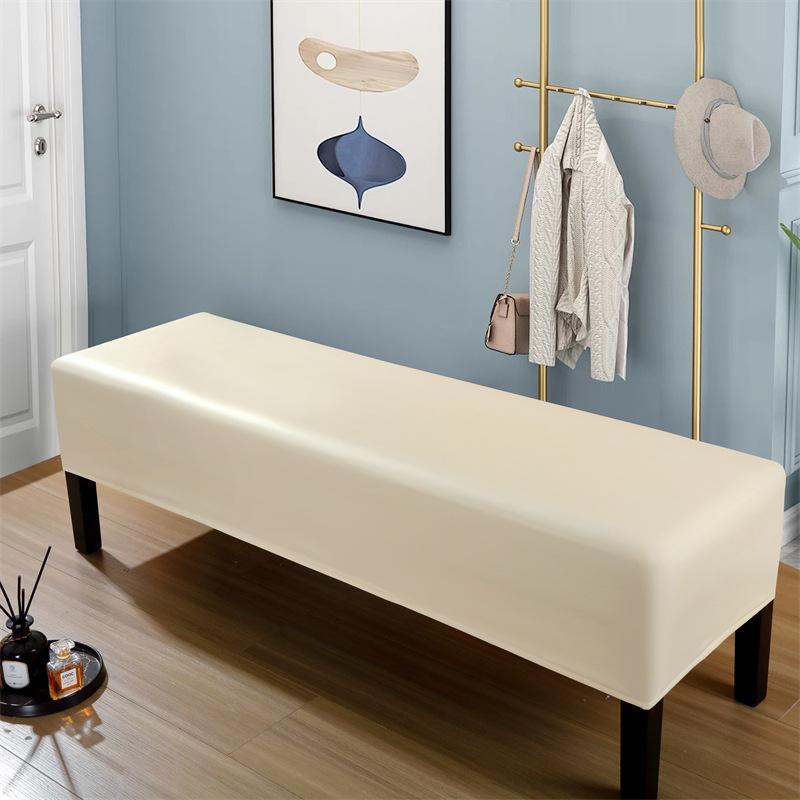 PU Bench Cover Stretch All-inclusive Stool Cover Waterproof Piano Seat Cover Slipcover Living Room Washable Bench Protector