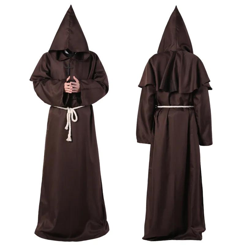 Medieval Monk Robe & Wizard Priest Costume Set - Death Robe Cosplay Outfits Perfect for Role-Playing Events & Themed Parties