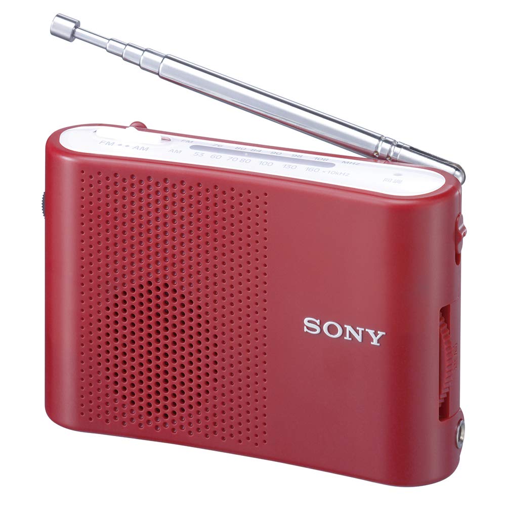 

Sony Зручна портативна радіостанція Red FM/AM ICF-51/R червоний