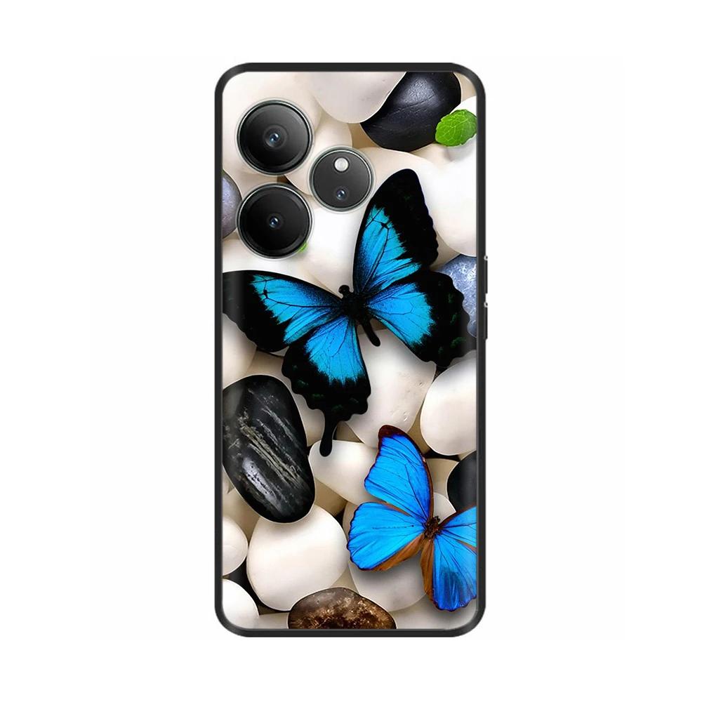For Realme GT 6 GT 6T Case Black Silicone Luxury Bumper Cute Soft TPU Phone Cases For Realme GT6 5G Cover Shells Coque 6.78''