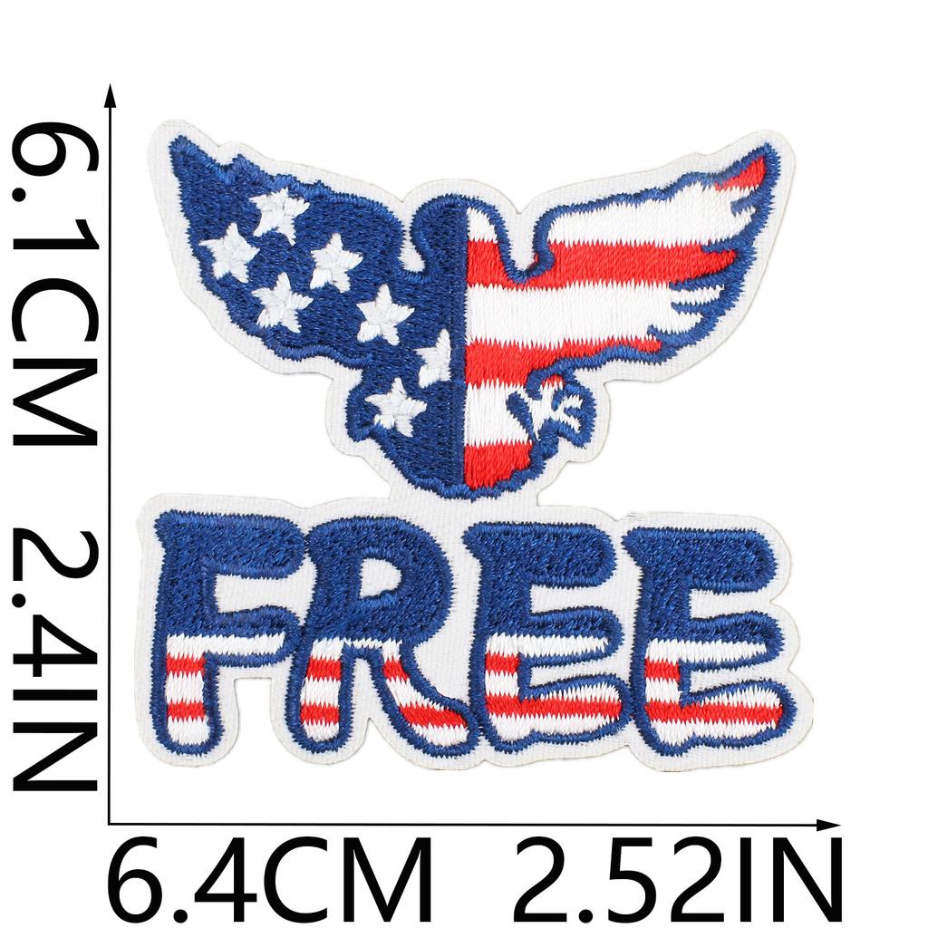 American National Day Cake Embroidery Cloth Sticker Bag Decoration Patch Sticker Independence Day Love Eagle Computer Embroidery Label