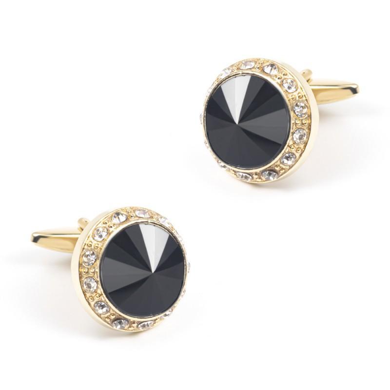 New Gold Plated Diamond Gemstone Cufflinks European American Style Men s Versatile French Shirt CS-0014