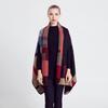 Autumn Winter European American Plaid Open Arm Shawl Scarf