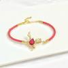 Hot Sale Zircon Hummingbird Leather Rope Braided Bird Bracelet New Fashion for Women Girls Daily Party Wear Gold-Plated Jewelry
