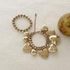 Hip-hop Punk Style Design Sense Double Layer Stacked Chain Love Pendant Bracelet, Trendy Versatile Woman