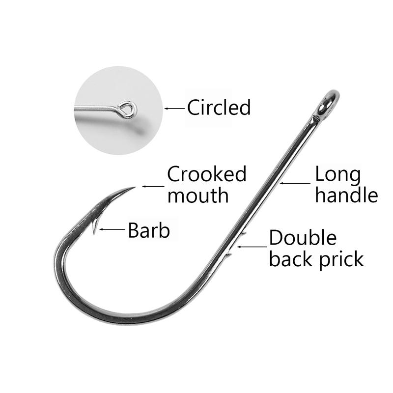 100Pcs Double Back Barbed Fishhook There Are Barbs And Crooked Mouth Hooks Sea Fishing Hook