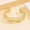 Women's C-Shaped Geometric Open Bangle: Titanium Steel Bracelet with Simple Lines