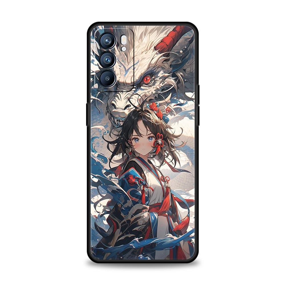 Case For Oppo A54 A53 A52 A9 A15 A95 A17 A16 A76 A74 A57 Find X6 X5 Reno8 Reno7 Reno6 Pro 5G Cover Genshin Impact Dragon Genshin