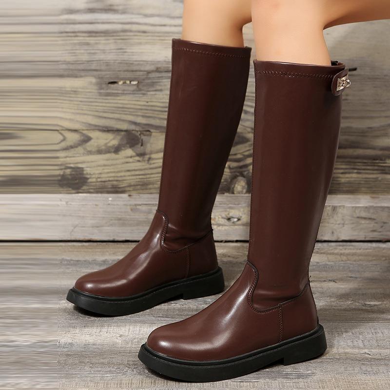 Autumn Winter Women Knee High Long Boot New Fashion Pu Leather Platform Shoes Knight Boots Back Zipper Ladies Long Botas Mujer