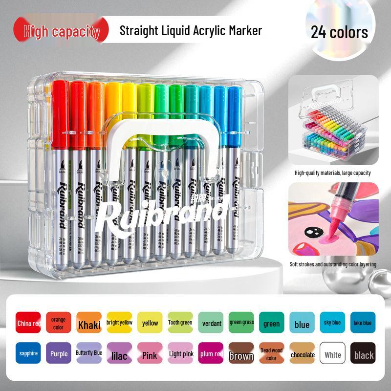 60-Color Washable Acrylic Markers: Watercolor Pens for Children's Art and School Projects