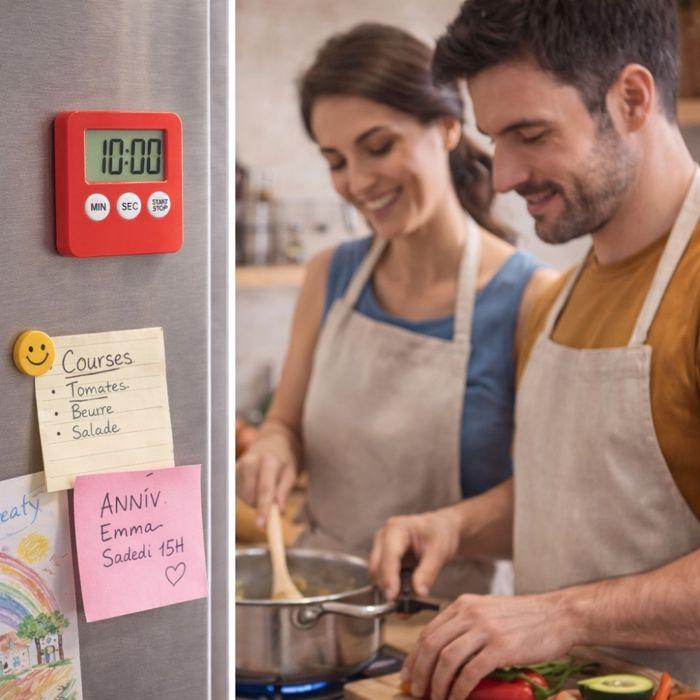Temporizador Electrónico de Cocina Magnético – Pila Incluida, Fijación Refrigerador o Campana Extractora – Color Aleatorio