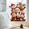 Winter Festival Decorations Christmas Window Stickers, Static Cling Santa Claus Snowman Reindeer Decals, Holiday Glass Clings for Home Storefront