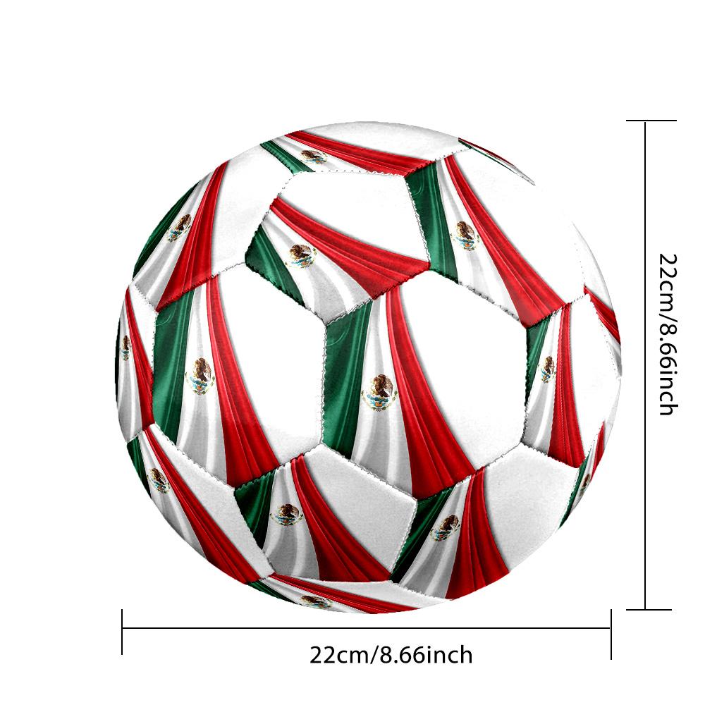 1 Stück Mexikanische Flagge Bürogröße 5 Fußball, Geeignet für Übungsspiele/Turniertraining, Leicht und Langlebig mxg7035