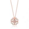 Náhrdelník čtyřlístek stříbrný otevřený konvertibilní malý přívěsek ve tvaru srdce šperk růžové zlato