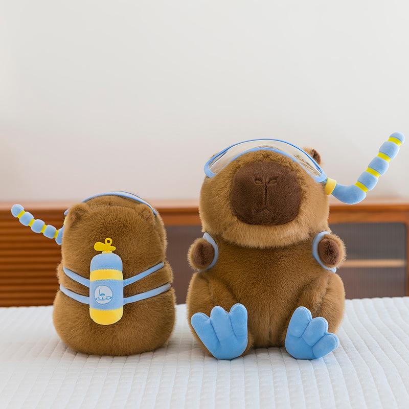 

New Diver s Plush Toys Soccer Sports Capypig Skateboard Dolls Children s Birthday Gift Ornaments 25cm【0.22kg】