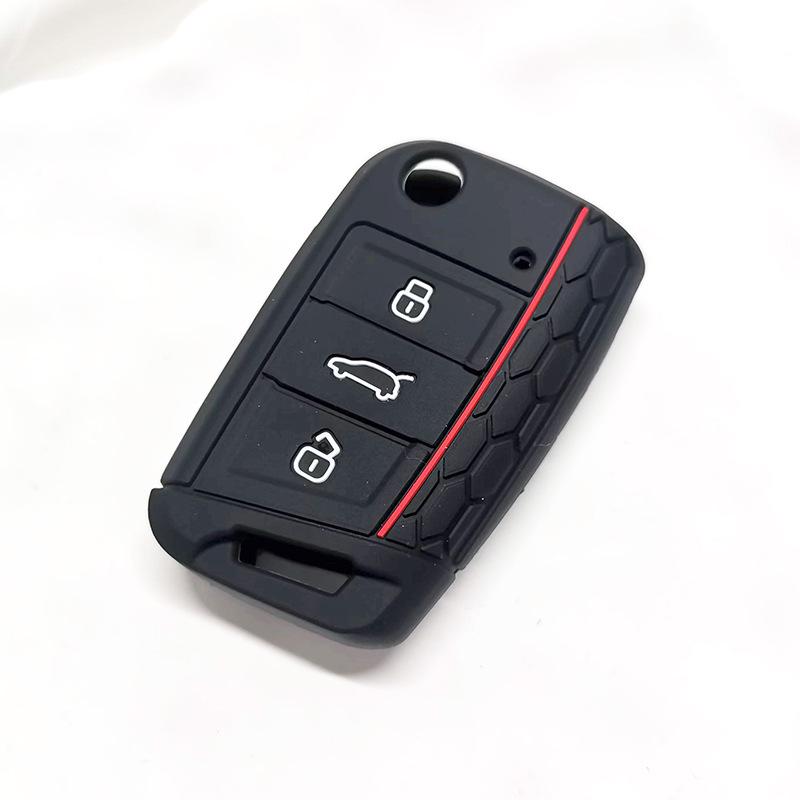 Siliconen autosleutelhoesje voor 17 Volkswagen modellen: Golf 7, Lamando, Tiguan, Touran
