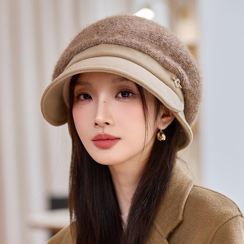 Autumn and Winter New Fashion Beret Casual Windproof Hat Bucket Hat Thermal Hat Women's Knitted Hat