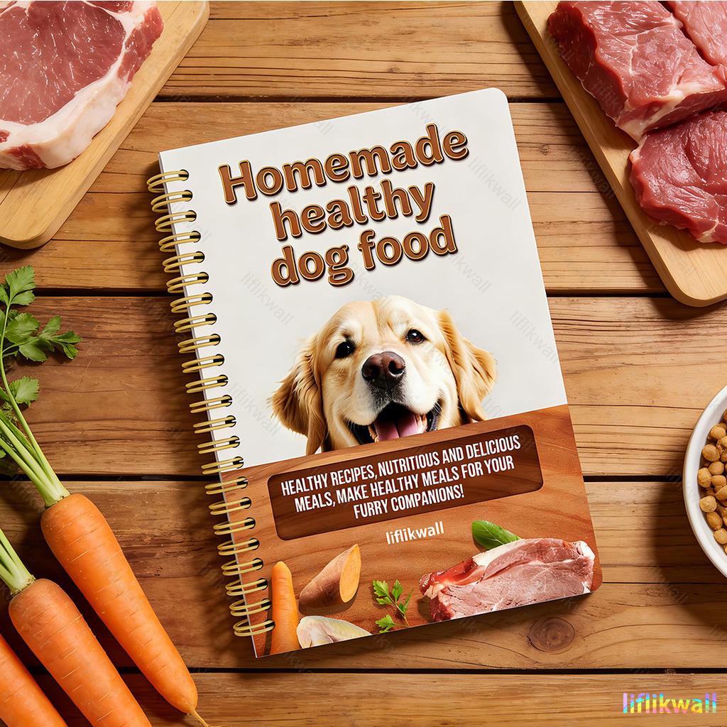 Homemade Healthy Dog Food Recipe Journal DIY Natural Meal Planner Nutrition Tracker Pet Feeding Logbook Treat Notebook for Owner