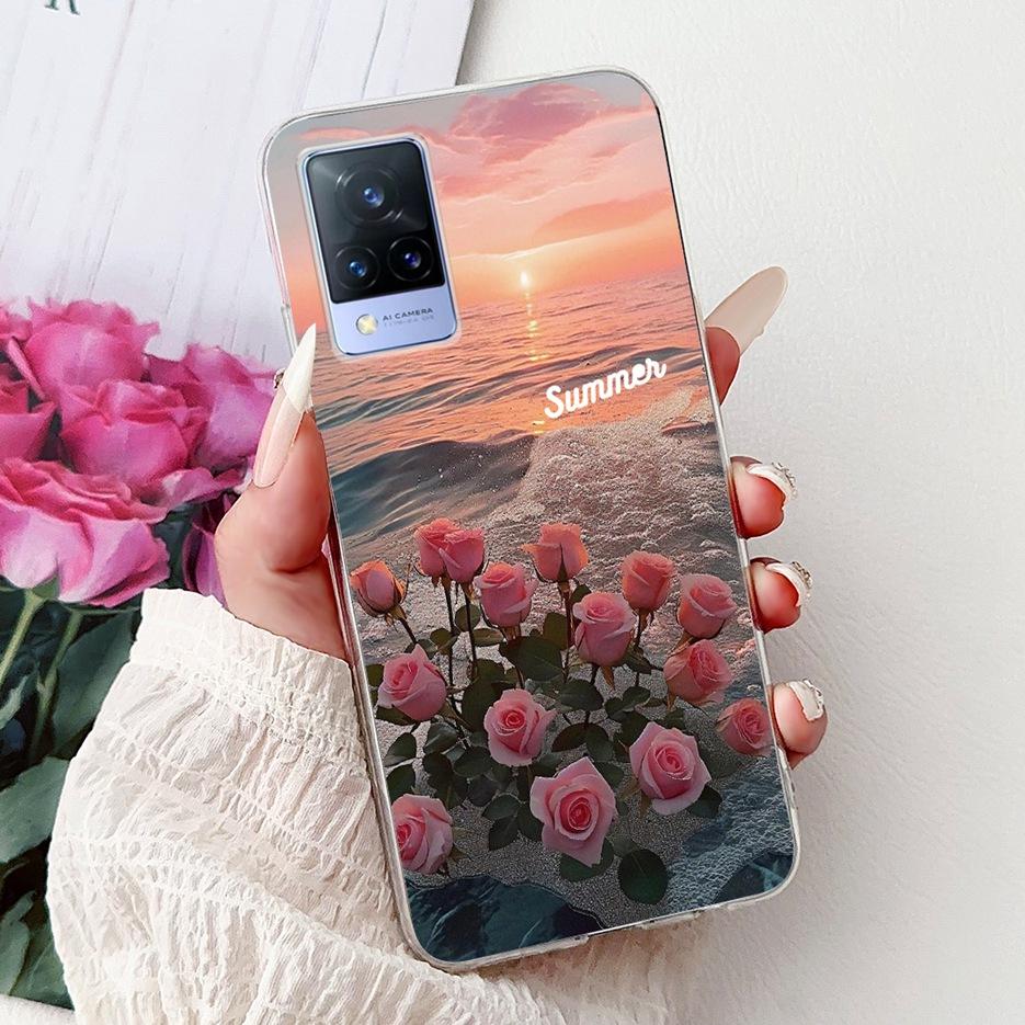 For Vivo V21e Case V2061 Cute Cat Lion Painted Cover Soft Silicone Phone Cases For Vivo V21 V2066 V2108 V 21 VivoV21 E 4G Fundas
