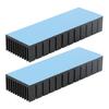2Pcs Cooling Fins Aluminum Power Radiator Slotted Heatsink Kit for Electronics 120x40x20mmWith Adhesive