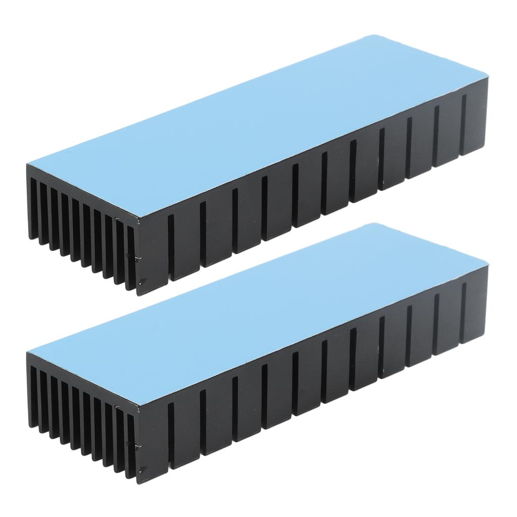 2Pcs Cooling Fins Aluminum Power Radiator Slotted Heatsink Kit for Electronics 120x40x20mmWith Adhesive