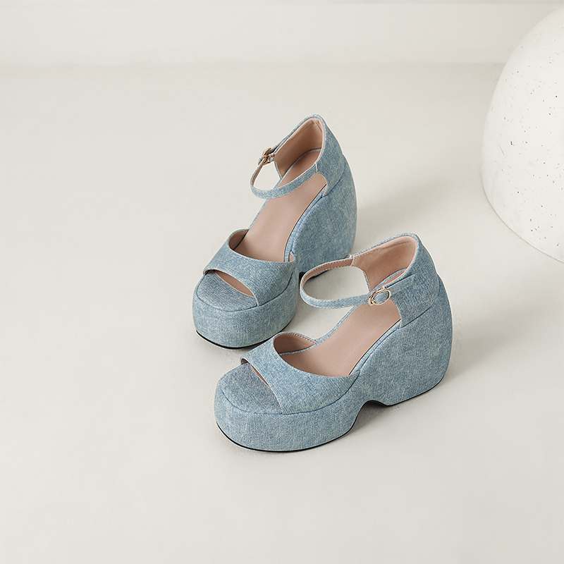 Krazing Pot Polyurethane Spring Autumn Size 43 Women Platform Super High Heels Women Round Toe Waterproof Pumps