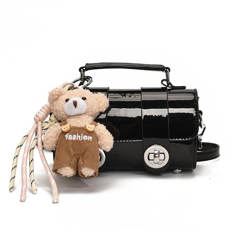 

Fashion Handbag New Glossy Shoulder Bag Casual Versatile Messenger Bag no pendant чорний