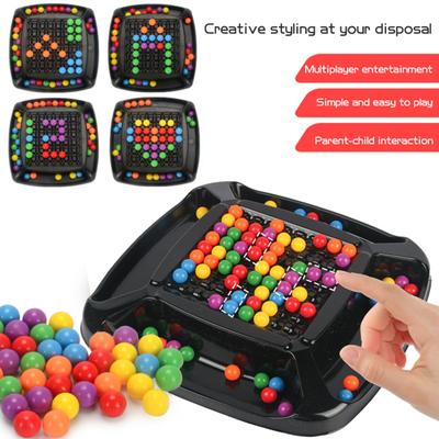 Rainbow Ball Elimination Board Game with 80/241 Colorful Beads Color Recognition Focus Logic Training Kids Adults Interactive Educational Chess Toy