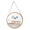 Yiceng Solid Wood Round Bathroom Wall Mirror