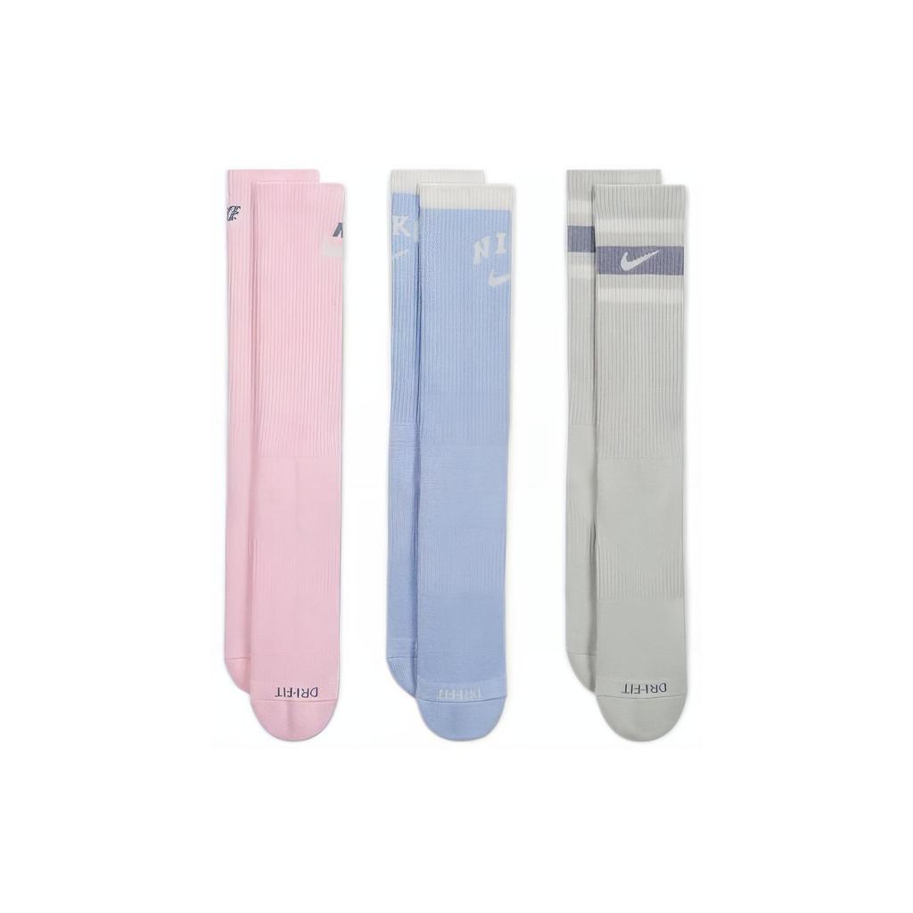 Nike Everyday Plus Cushioned Crew Kit 3 Pares 'Pink Blue Green' Unisex DX7665-902
