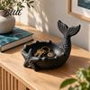 Decorative Key Bowl 3D Printed Mermaid Tail Jewelry Tray with Starfish Design for Rings Earrings and Cute Shell Keys Ocean Style Storage Tray