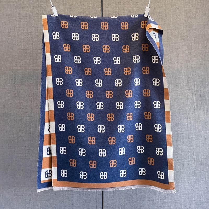 Autumn new high-end double B letter jacquard scarf femininity versatile warm scarf with decorative shawl