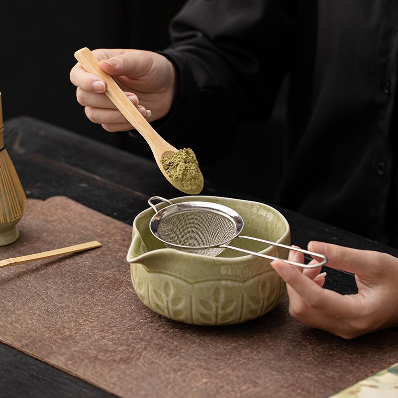 2/4/8pcs Matcha Set Sunflower Ceramic Bowl Bamboo Matcha Whisk Teaspoon Tea Sets Tea Lovers Gifts Tea-making Tools Accessories