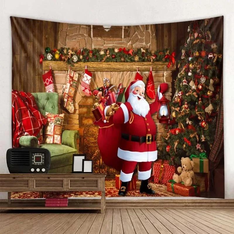 Christmas Cute Snowman Tapestry Bedroom Living Room Home Christmas Decoration Tapestry