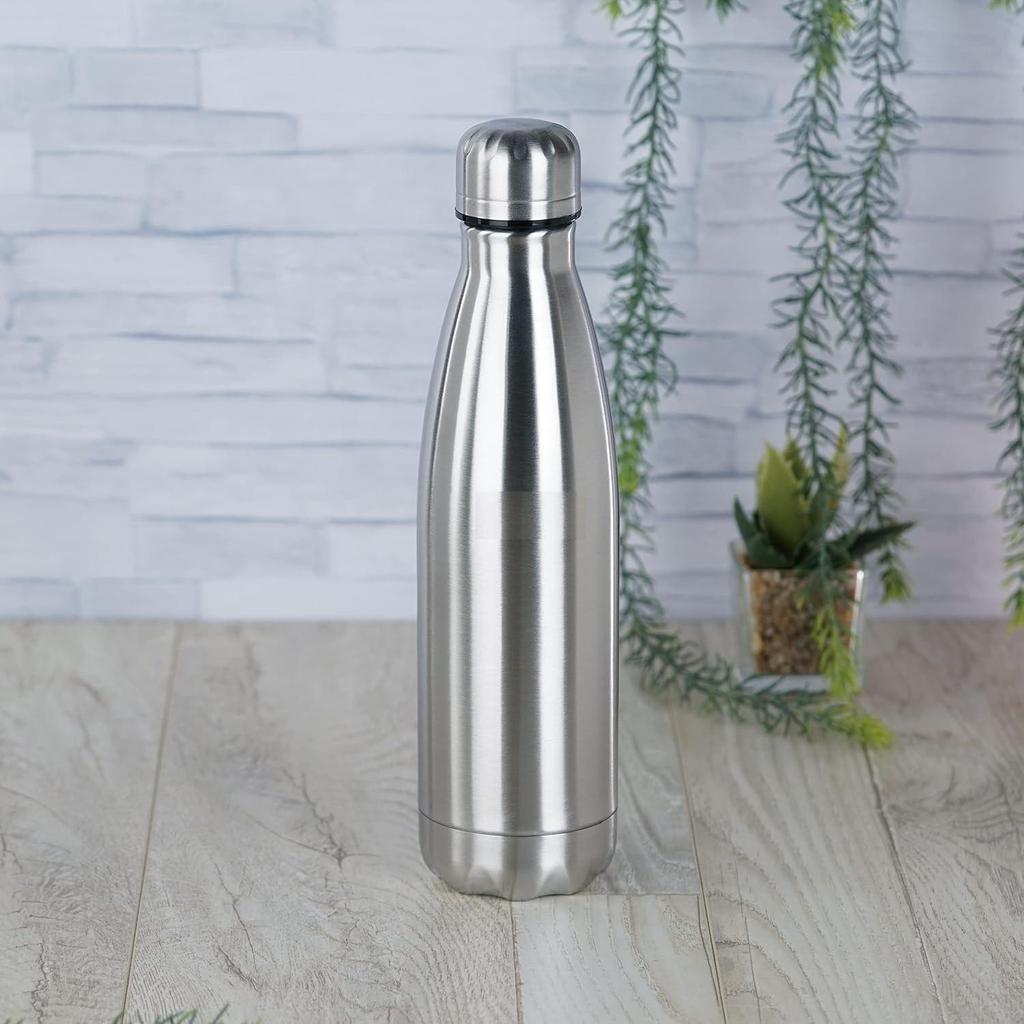 Stainless Steel Double Walled Vacuum Flask/Water Bottle, 24 Hours Hot and Cold, 500 Ml, Silver - 1Pc