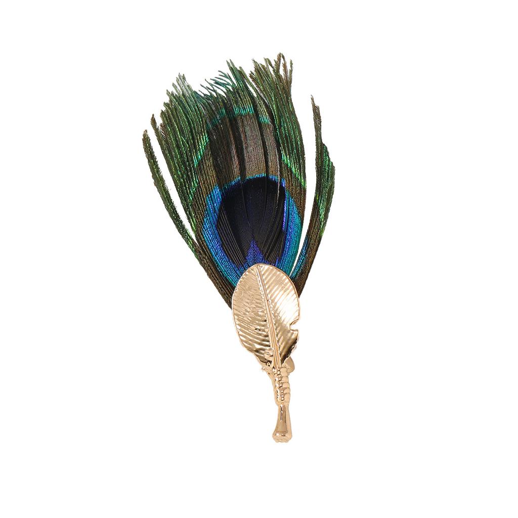 SKEDS Women Men Fashion Peacock Feathers Exquisite Design Badges Brooches Casual Unisex Classic Alloy Accessories Pins Buckle