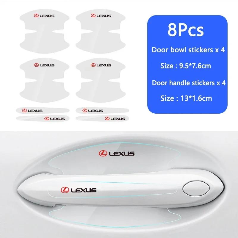 

8Pcs/Set Car Door Sticker Auto Handle Protection Film Exterior Styling For Lexus RX330 IS250 Ct200h ES300h RX350 IS300h NX300h